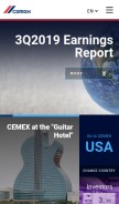 How cemex.com looks like on a mobile device such as an iPhone.