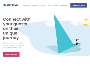 How cendyn.com looks like on a tablet such as an iPad.