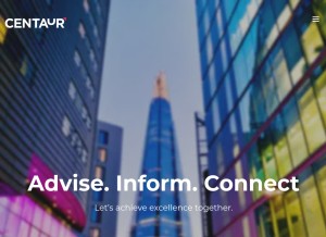 How centaurmedia.com looks like on a tablet such as an iPad.