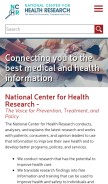 How center4research.org looks like on a mobile device such as an iPhone.