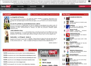 How centerblog.net looks like on a tablet such as an iPad.