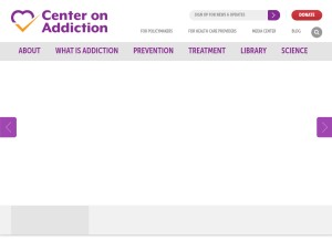 How centeronaddiction.org looks like on a tablet such as an iPad.