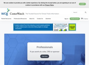 How centerwatch.com looks like on a tablet such as an iPad.