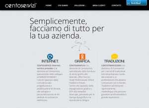 How centoservizi.it looks like on a tablet such as an iPad.