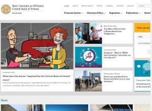 How centralbank.ie looks like on a tablet such as an iPad.