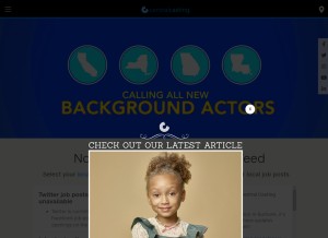 How centralcasting.com looks like on a tablet such as an iPad.