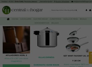 How centraldelhogar.com looks like on a tablet such as an iPad.