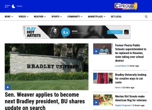 How centralillinoisproud.com looks like on a tablet such as an iPad.