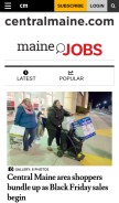 How centralmaine.com looks like on a mobile device such as an iPhone.