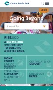 How centralpacificbank.com looks like on a mobile device such as an iPhone.