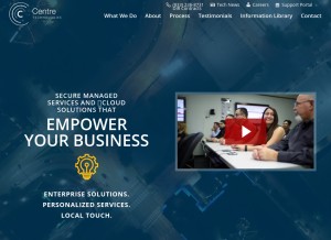 How centretechnologies.com looks like on a tablet such as an iPad.