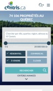 How centris.ca looks like on a mobile device such as an iPhone.