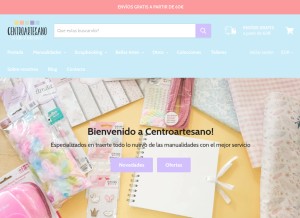 How centroartesano.es looks like on a tablet such as an iPad.