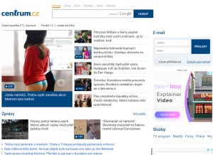How centrum.cz looks like on a tablet such as an iPad.