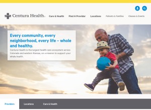 How centura.org looks like on a tablet such as an iPad.