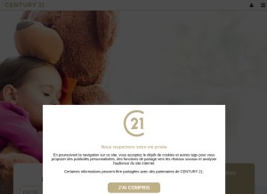 How century21.fr looks like on a tablet such as an iPad.