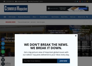 How ceoworld.biz looks like on a tablet such as an iPad.