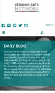 How ceramicartsnetwork.org looks like on a mobile device such as an iPhone.