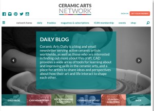 How ceramicartsnetwork.org looks like on a tablet such as an iPad.