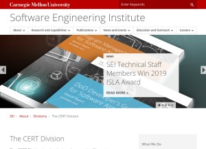 How cert.org looks like on a tablet such as an iPad.
