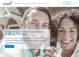 How certaintyhomeloans.com looks like on a tablet such as an iPad.