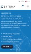 How certerassl.com looks like on a mobile device such as an iPhone.