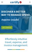 How certify.com looks like on a mobile device such as an iPhone.