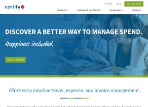How certify.com looks like on a tablet such as an iPad.