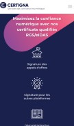 How certigna.fr looks like on a mobile device such as an iPhone.