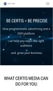 How certismedia.com looks like on a mobile device such as an iPhone.