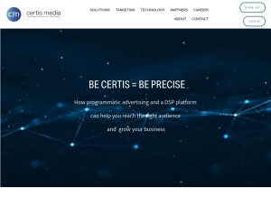 How certismedia.com looks like on a tablet such as an iPad.