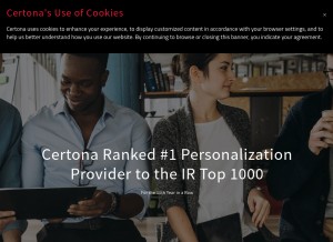 How certona.com looks like on a tablet such as an iPad.