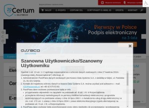 How certum.pl looks like on a tablet such as an iPad.