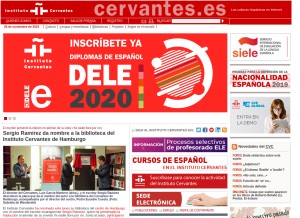 How cervantes.es looks like on a tablet such as an iPad.