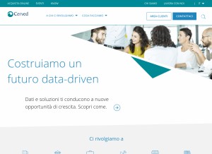 How cerved.com looks like on a tablet such as an iPad.