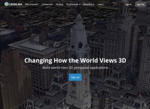 How cesium.com looks like on a tablet such as an iPad.