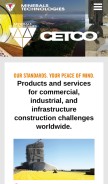 How cetco.com looks like on a mobile device such as an iPhone.