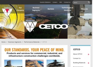 How cetco.com looks like on a tablet such as an iPad.
