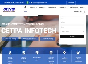 How cetpainfotech.com looks like on a tablet such as an iPad.