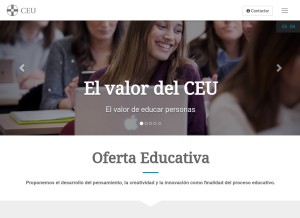 How ceu.es looks like on a tablet such as an iPad.