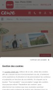 How cewe.fr looks like on a mobile device such as an iPhone.