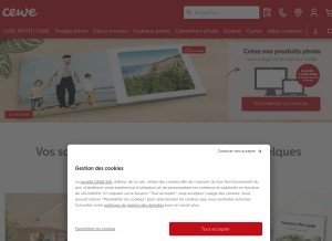 How cewe.fr looks like on a tablet such as an iPad.