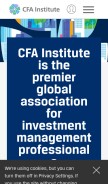 How cfainstitute.org looks like on a mobile device such as an iPhone.