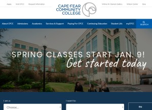 How cfcc.edu looks like on a tablet such as an iPad.