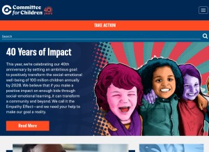 How cfchildren.org looks like on a tablet such as an iPad.