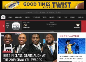 How cfl.ca looks like on a tablet such as an iPad.