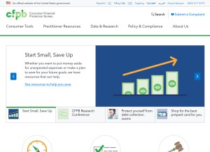 How cfpb.gov looks like on a tablet such as an iPad.