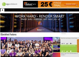 How cgarchitect.com looks like on a tablet such as an iPad.