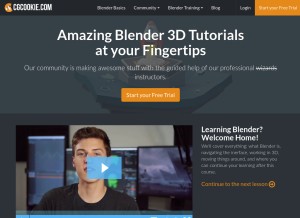 How cgcookie.com looks like on a tablet such as an iPad.