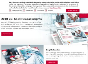 How cgi.com looks like on a tablet such as an iPad.